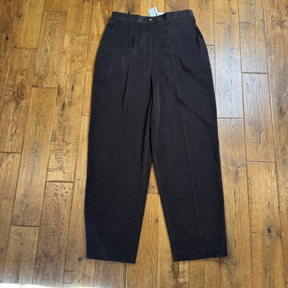 Joan Leslie Pants - VTG Joan Leslie High Waist Brown Trouser Dress Pant Womens Sz 16 NWT
